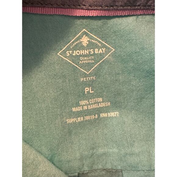St. John's Bay light blue cotton buttoned casual shirt size PL - Picture 3 of 7